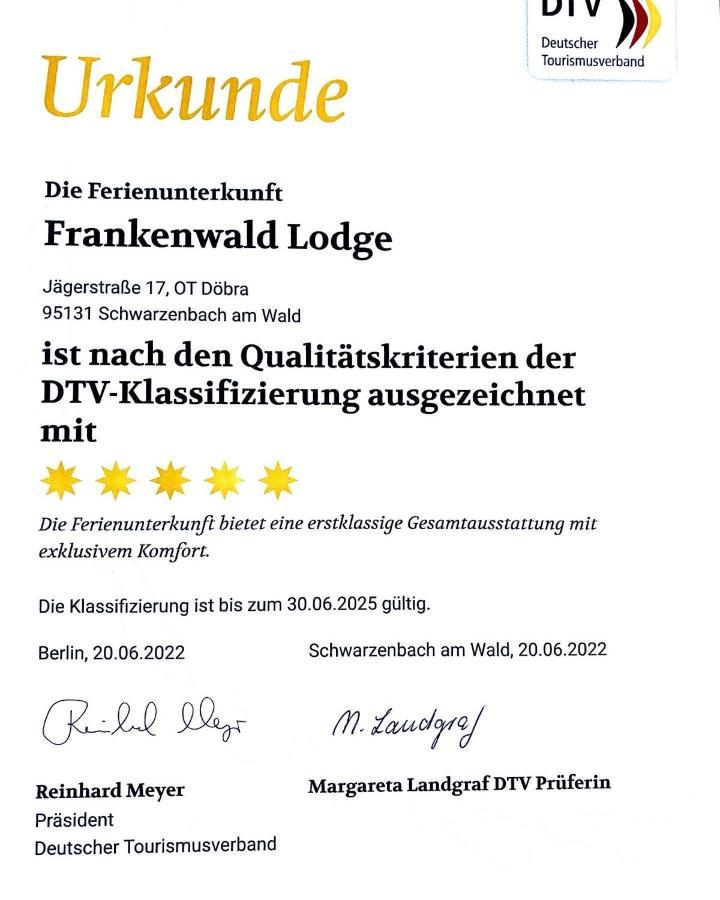 Frankenwald-Lodge Schwarzenbach am Wald Εξωτερικό φωτογραφία